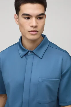Chemise Scuba surdimensionnée à patte cachée