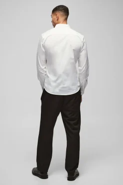 boohooMAN Chemise Slim à manches longues<Homme Chemises
