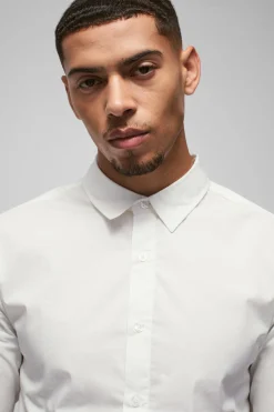 boohooMAN Chemise Slim à manches longues<Homme Chemises