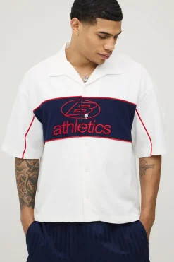 boohooMAN Chemise Sport Gaufré Oversize À Passepoil Courbe<Homme Chemises