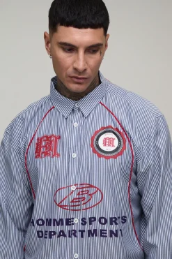 boohooMAN Chemise Sport Haute Oversize Coupe Boxy Avec Passepoil Courbe<Homme Chemises|Tout Afficher