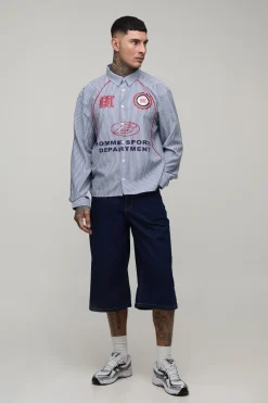 boohooMAN Chemise Sport Haute Oversize Coupe Boxy Avec Passepoil Courbe<Homme Chemises|Tout Afficher