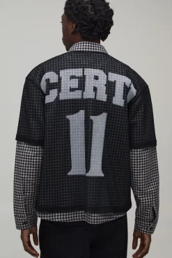 boohooMAN Chemise Sport Oversize Ample À Fausse Superposition<Homme Chemises