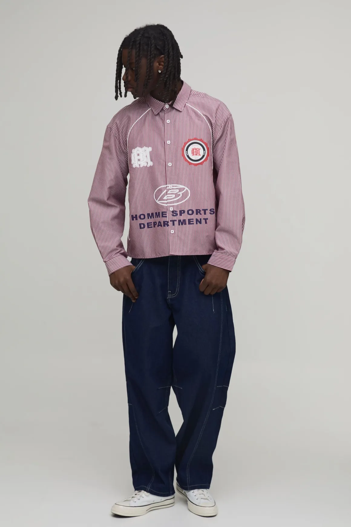 Chemise Sport Surdimensionnée Boxy À Passepoil Courbé