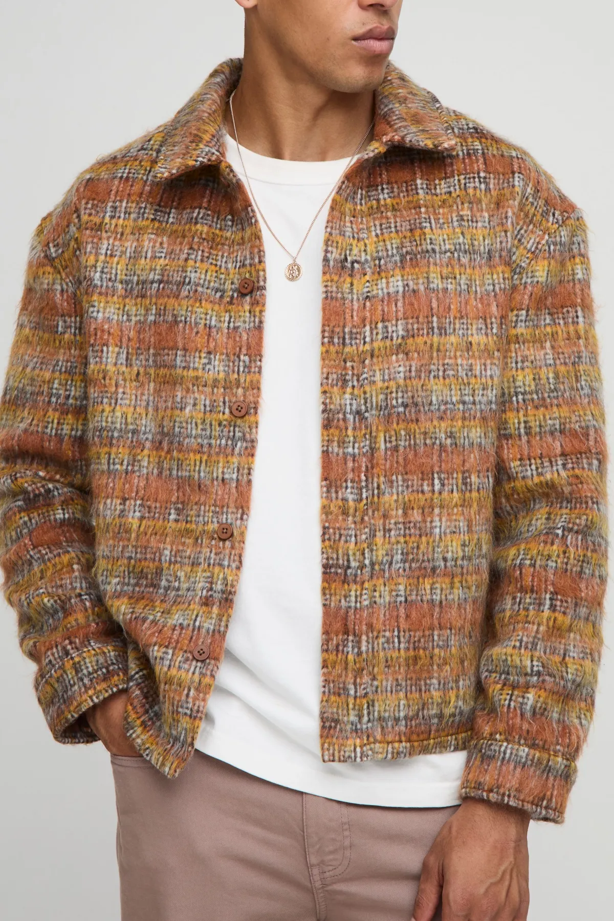 boohooMAN Chemise surchemise à carreaux brossée, coupe régulière et tissu épais<Homme Chemises Grande Taille|Chemises