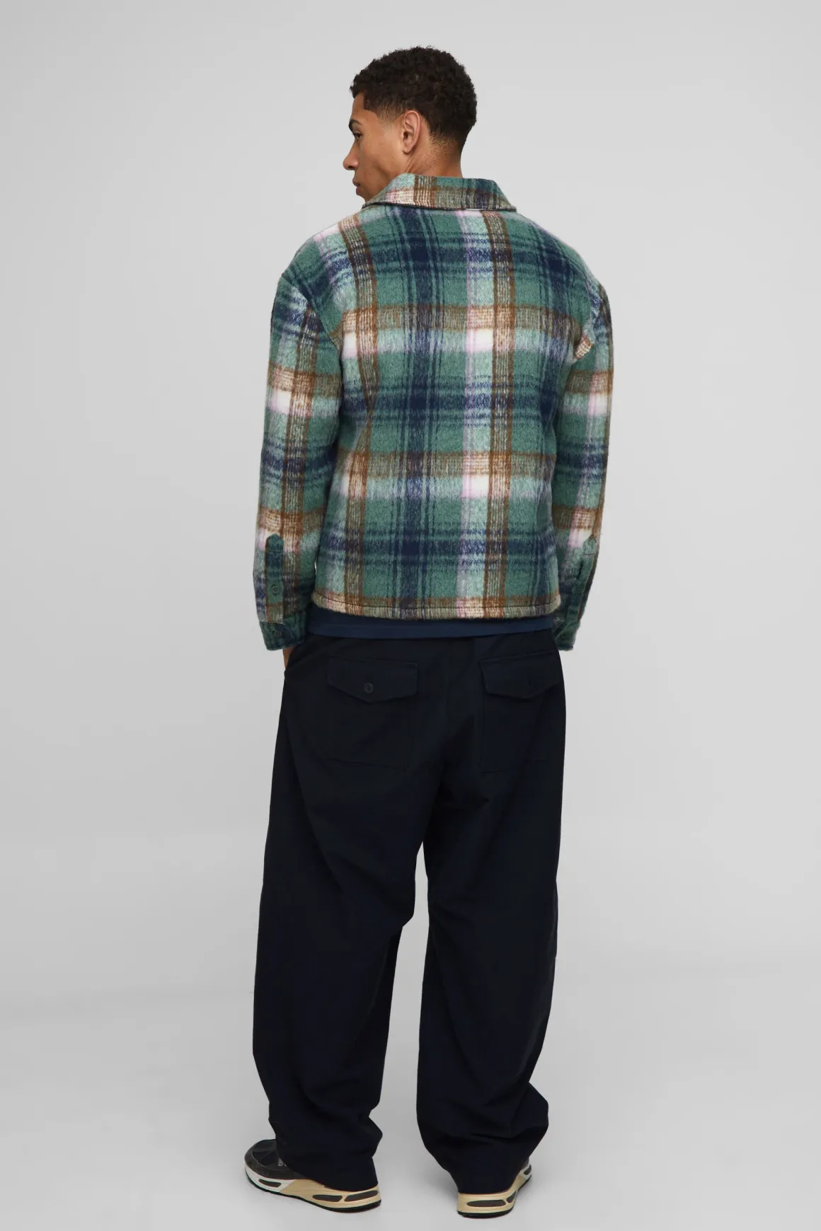 Chemise surchemise à carreaux brossée, coupe regular, en tissu lourd