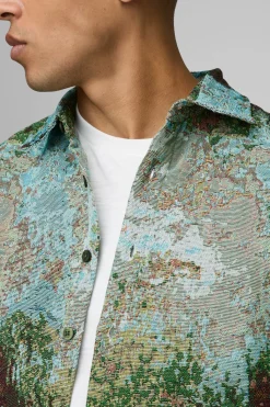 boohooMAN Chemise surchemise à motif tapisserie Regular Fit<Homme Chemises