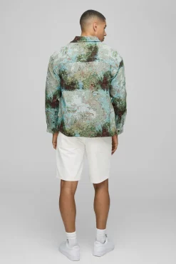 boohooMAN Chemise surchemise à motif tapisserie Regular Fit<Homme Chemises