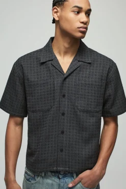 boohooMAN Chemise surdimensionnée à col western, coupe boxy et brodée<Homme Chemises