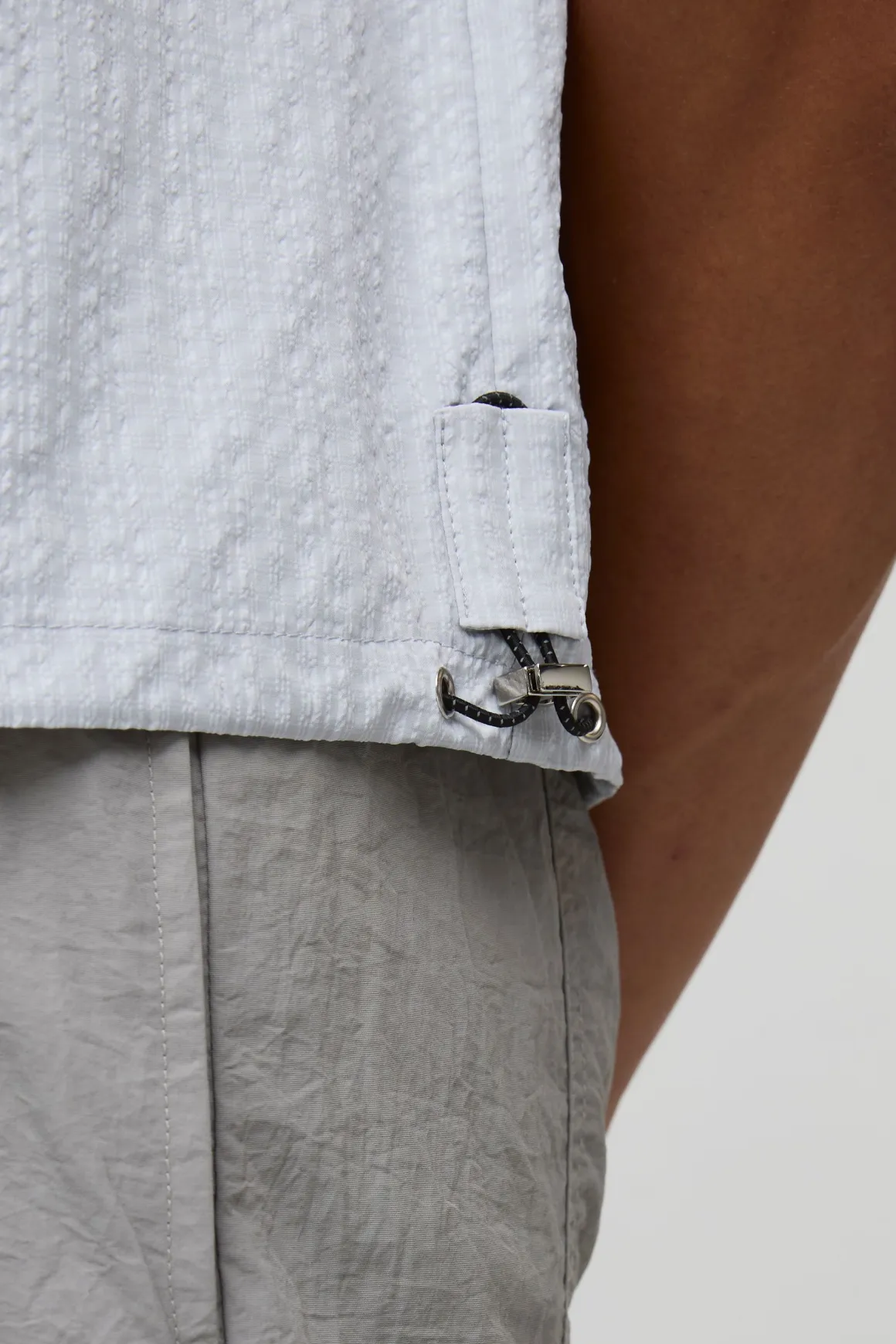 Chemise surdimensionnée, coupe boxy, à carreaux techniques et ourlet élastique Bungee