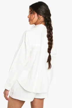 Chemise surdimensionnée en coton effet lin
