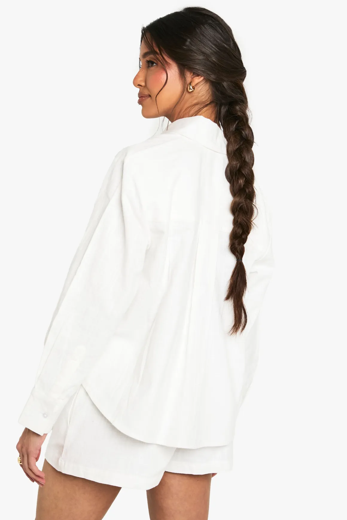 Chemise surdimensionnée en coton effet lin