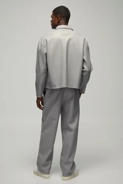 Chemise surdimensionnée en synthétique gaufré