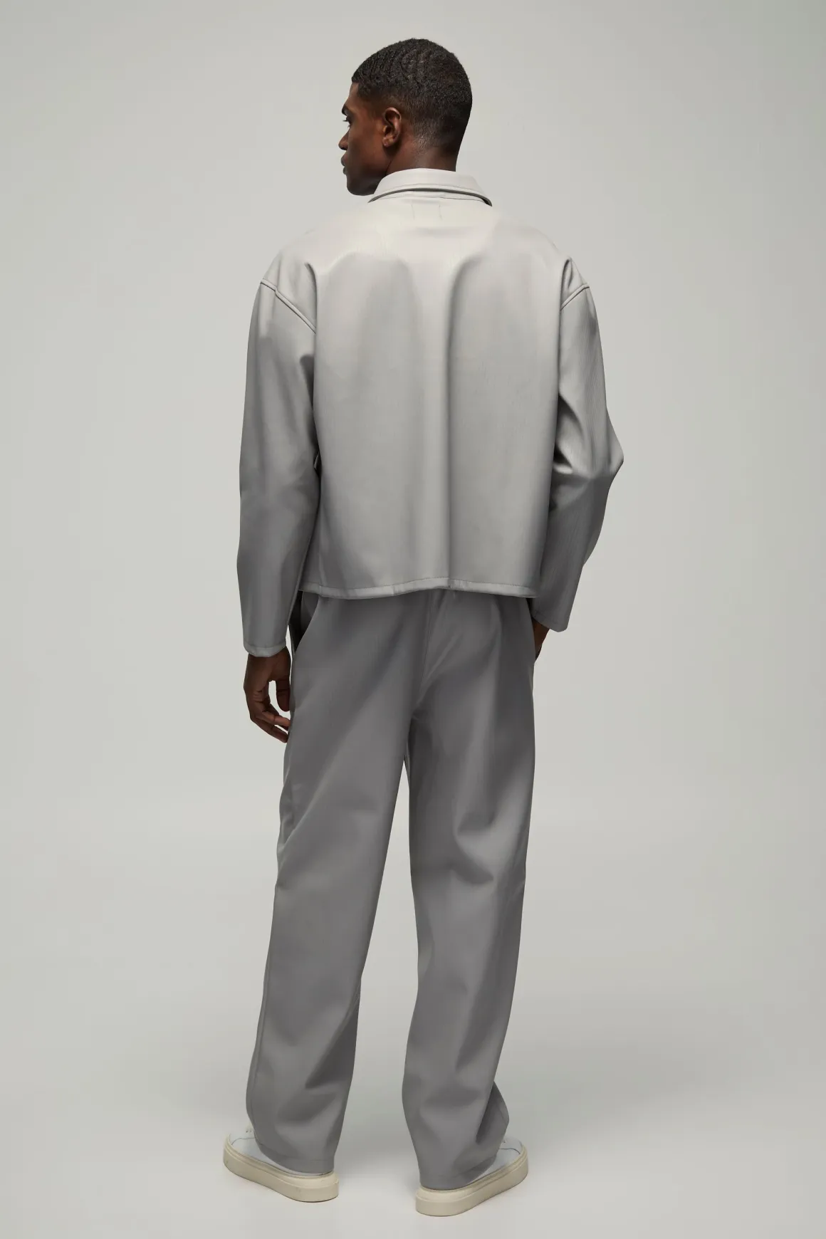 Chemise surdimensionnée en synthétique gaufré