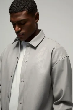 Chemise surdimensionnée en synthétique gaufré
