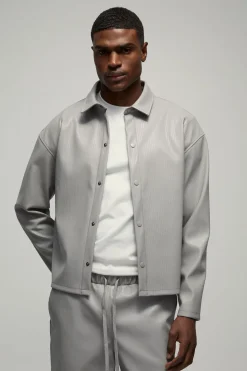 Chemise surdimensionnée en synthétique gaufré