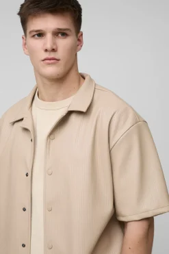 Chemise surdimensionnée en synthétique plissée, style boxy