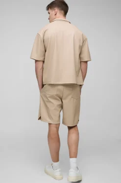 Chemise surdimensionnée en synthétique plissée, style boxy