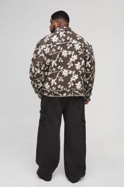 Chemise surdimensionnée en tapisserie florale Plus