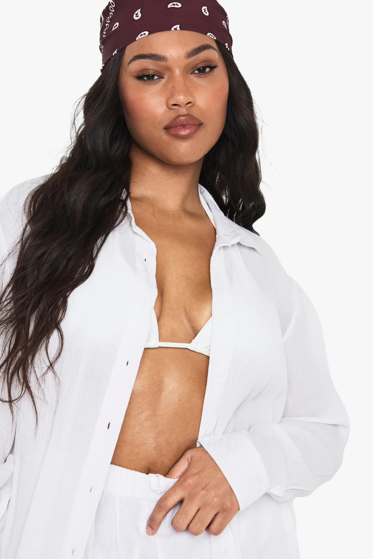 boohoo Chemise Surdimensionnée Essentiels Tenue De Plage Grande Taille<Femme Tenues De Plage