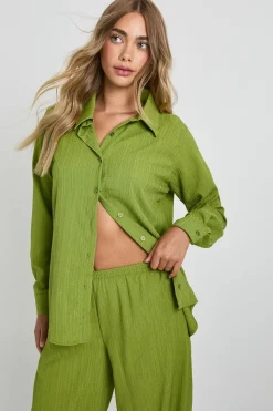 Chemise surdimensionnée froissée & Pantalon droit