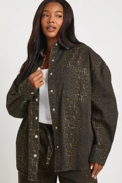 Chemise Surdimensionnée Léopard Grande Taille