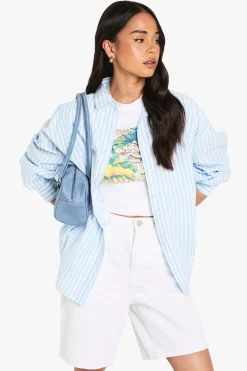 Chemise surdimensionnée à rayures texturées