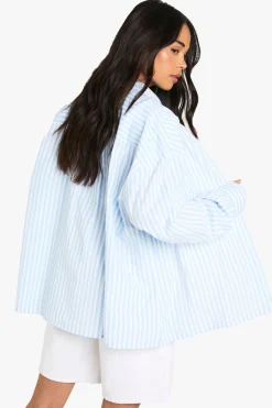 Chemise surdimensionnée à rayures texturées