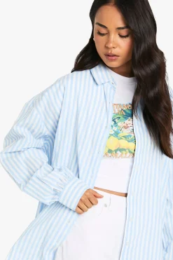 Chemise surdimensionnée à rayures texturées