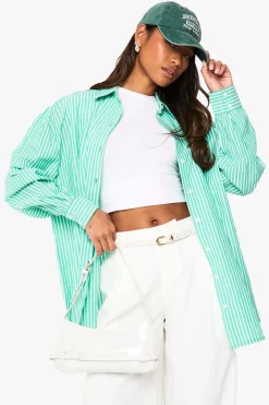 boohoo Chemise surdimensionnée à rayures fines<Femme Tops