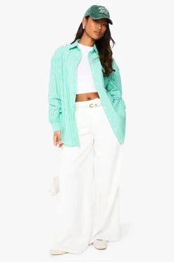 boohoo Chemise surdimensionnée à rayures fines<Femme Tops