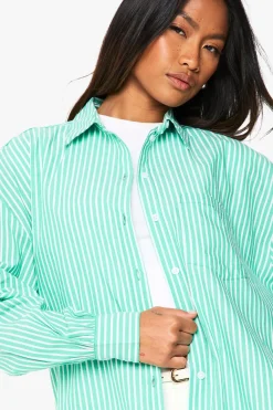 boohoo Chemise surdimensionnée à rayures fines<Femme Tops