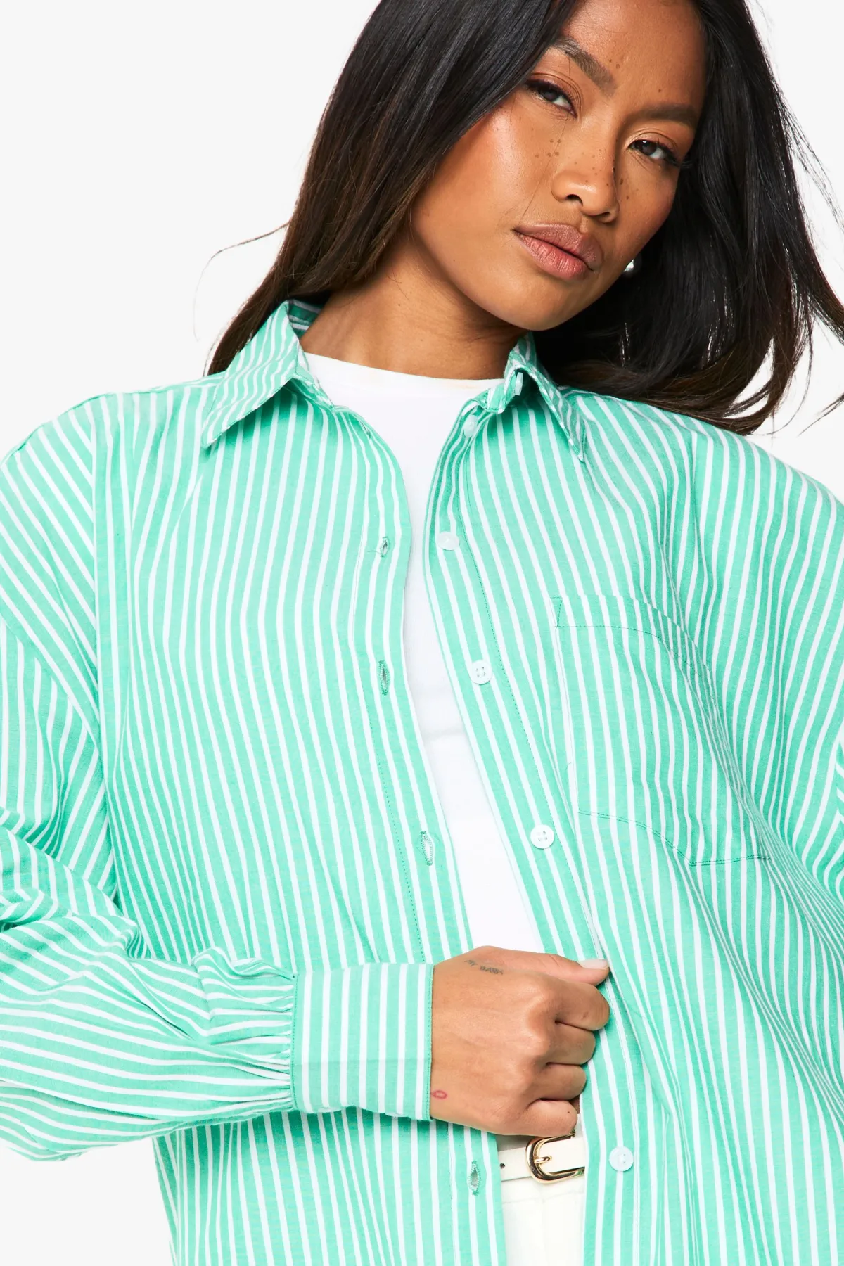 boohoo Chemise surdimensionnée à rayures fines<Femme Tops