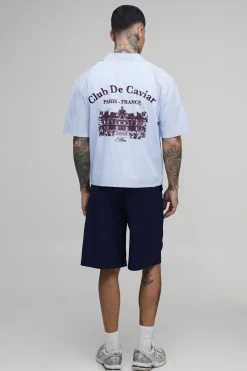 boohooMAN Chemise Tall Oversize Coupe Ample À Rayures Imprimées Club De Caviar<Homme Chemises|Tout Afficher