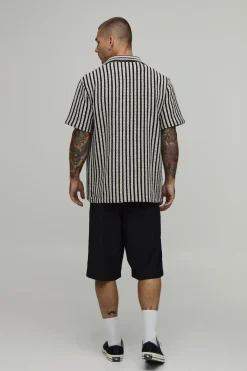 boohooMAN Chemise À Tissage Nattée À Rayures Coupe Regular<Homme Chemises