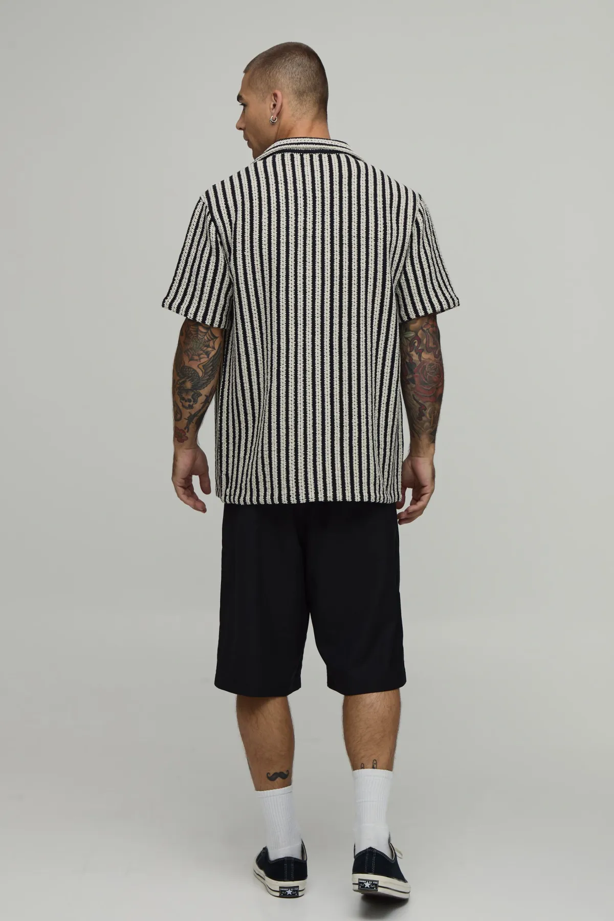 boohooMAN Chemise À Tissage Nattée À Rayures Coupe Regular<Homme Chemises