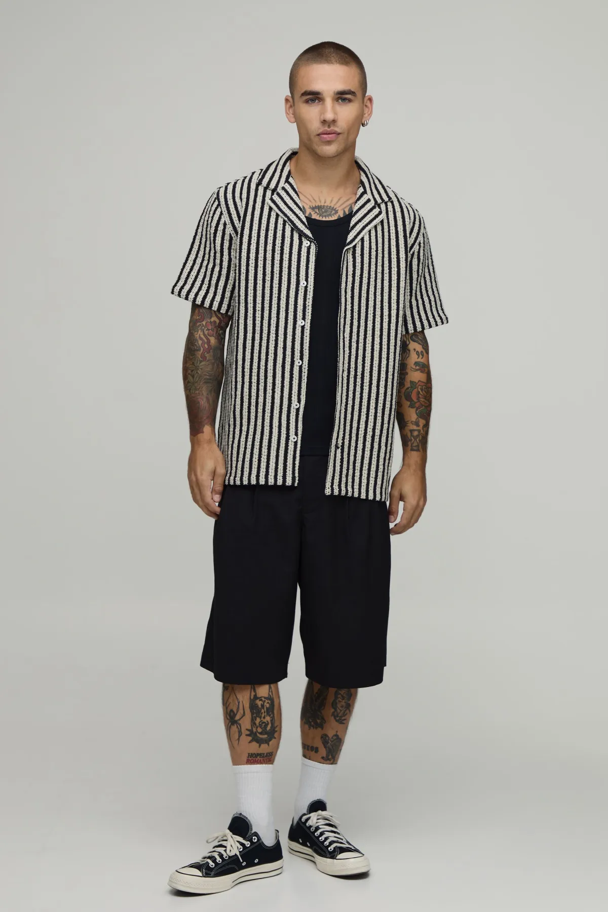boohooMAN Chemise À Tissage Nattée À Rayures Coupe Regular<Homme Chemises