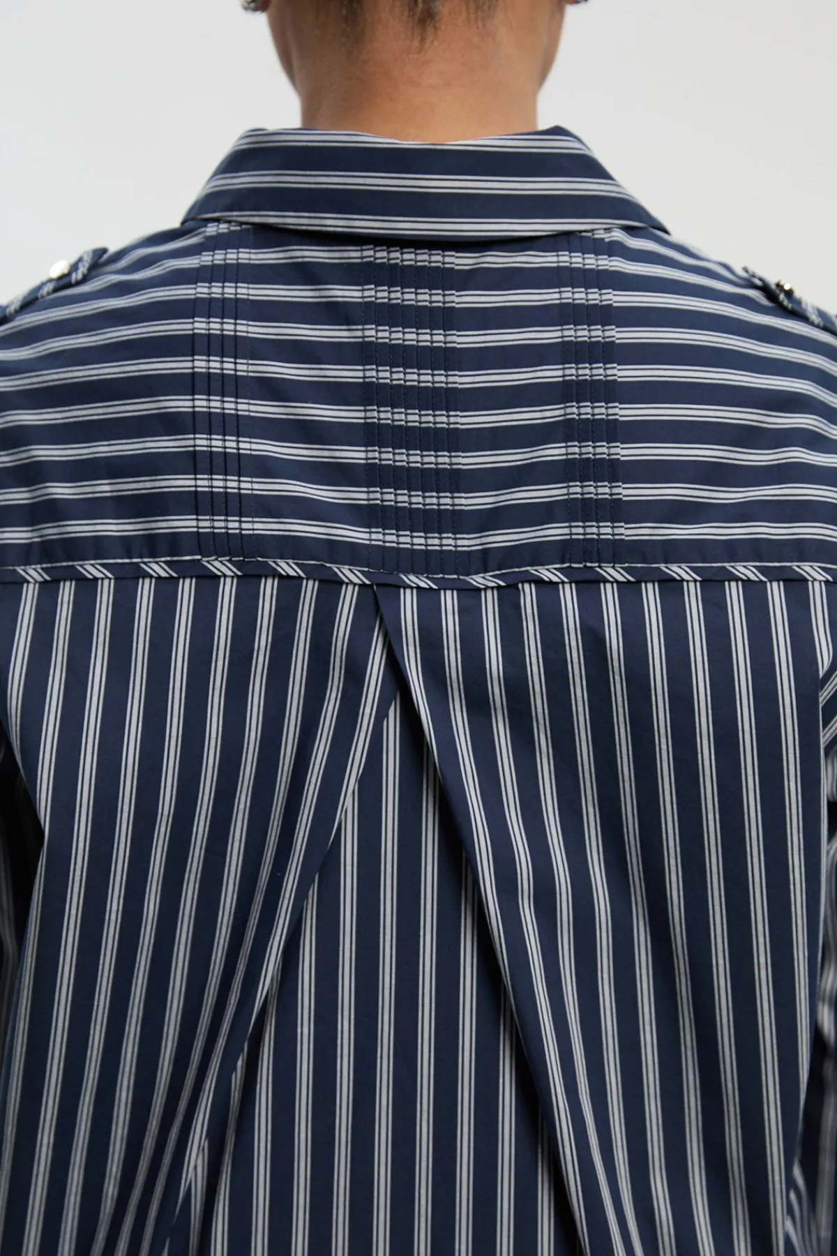 KarenMillen Chemise Tissée en Coton à Rayures Coupe Ample Grande Taille avec Détail de Patte de Boutonnage<Femme Tops