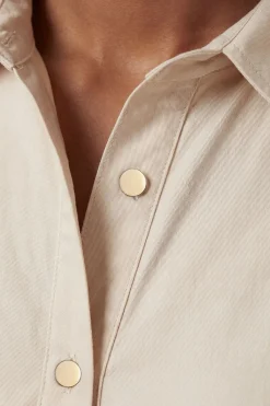 KarenMillen Chemise Tissée En Satin De Coton Avec Détail De Poche<Femme Tops