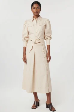 KarenMillen Chemise Tissée En Satin De Coton Avec Détail De Poche<Femme Tops