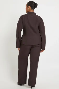 Chemise tissée nouée à l'avant et pantalon à jambes larges