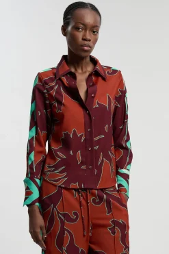 KarenMillen Chemise Tissée Sergé À Imprimé Western<Femme Tops