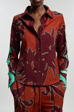 KarenMillen Chemise Tissée Sergé À Imprimé Western<Femme Tops