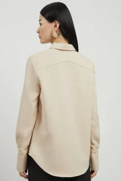 Chemise tissée Techno Cotton avec fermoirs dorés