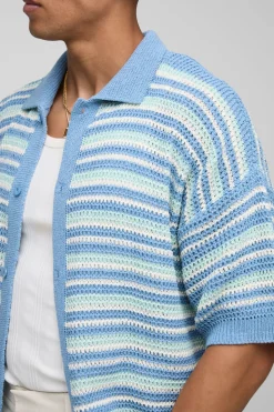 Chemise tricotée basket en côte Regular Fit