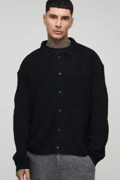 Chemise tricotée brossée, basique, carrée et longue