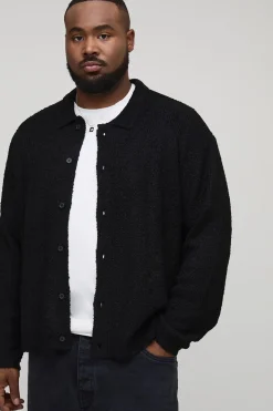 boohooMAN Chemise tricotée brossée, basique et boxy Plus<Homme Tout Afficher|Maille