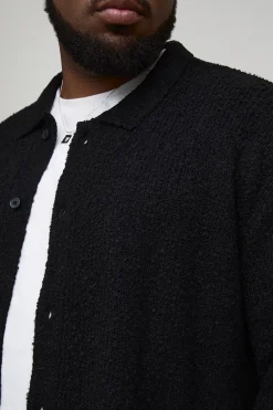 boohooMAN Chemise tricotée brossée, basique et boxy Plus<Homme Tout Afficher|Maille