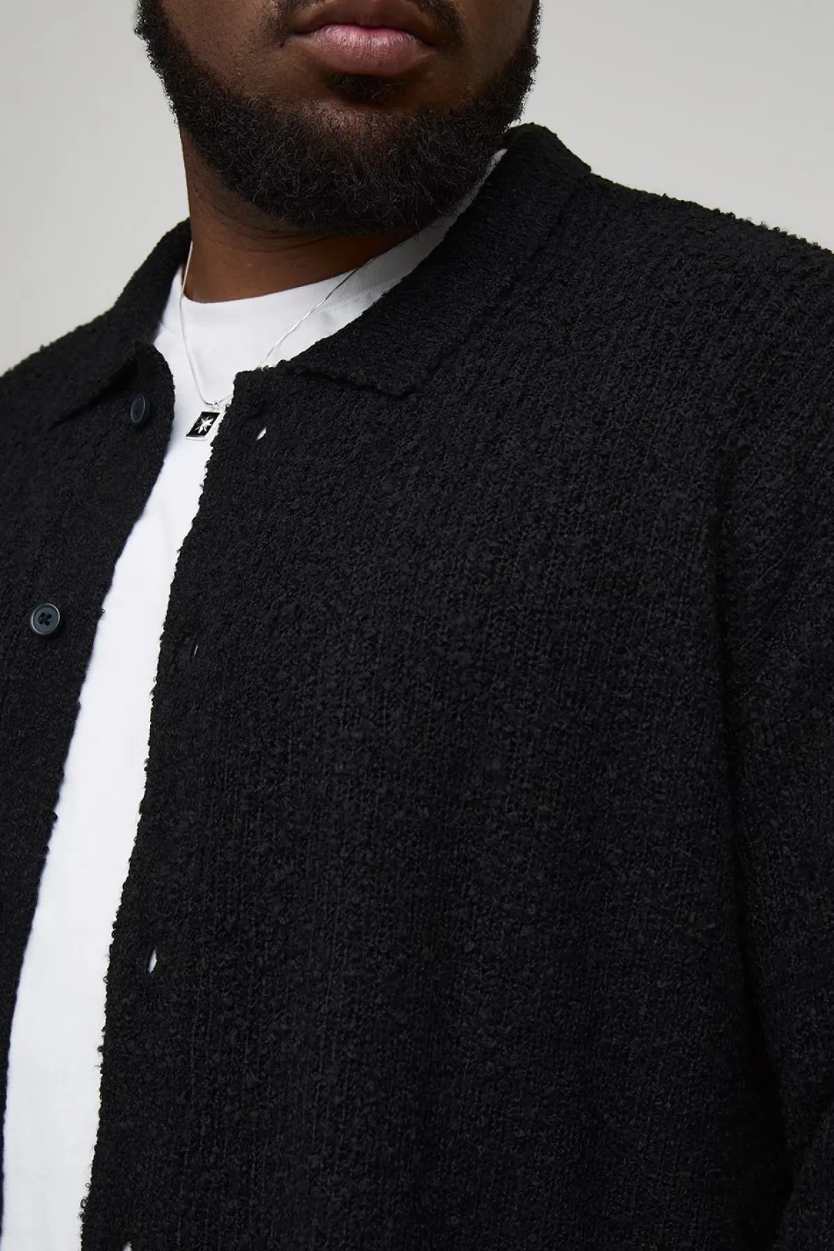 boohooMAN Chemise tricotée brossée, basique et boxy Plus<Homme Tout Afficher|Maille