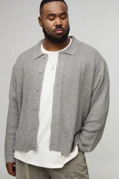 Chemise tricotée brossée Boxy Plus Basic